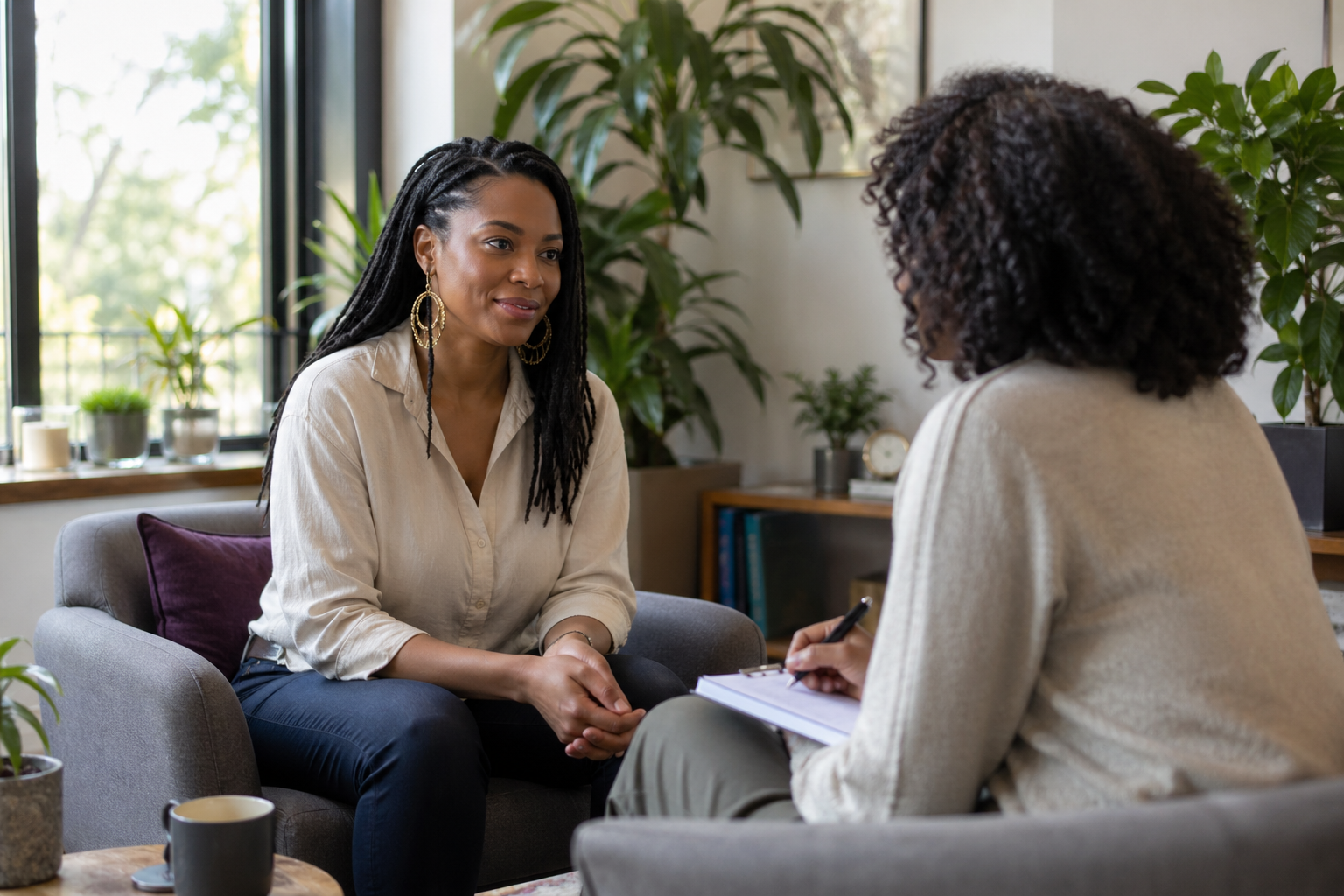 Cozy office talk with greenery